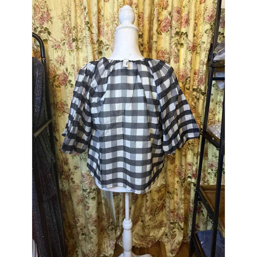 NWT! Madewell Black and White Bubble Sleeve Women's Top Size 4 - Picture 5 of 8